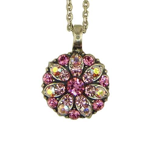 Mariana Guardian Angel Crystal Pendant Necklace 3111 Indian Pink Clear AB - ILoveThatGift