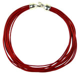 Simon Sebbag Leather Necklace Red Poppy Add Sterling Silver Slide 18" - ILoveThatGift