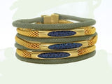 Silver Gray Rope 24K Gold Plated Chain Tube Bracelet Hagar Satat Handmade - ILoveThatGift