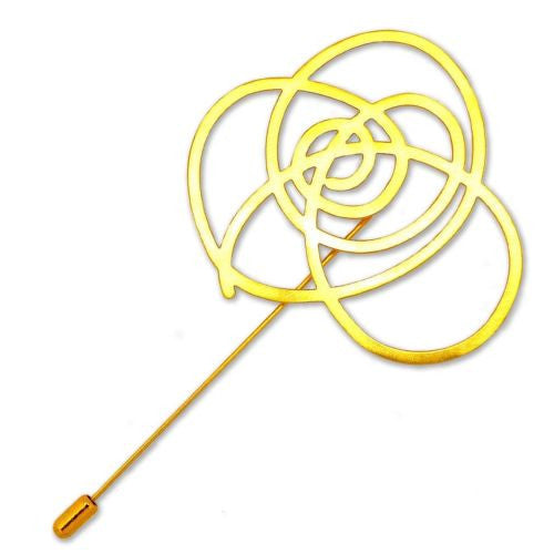 RAS Gold Plated Laser Cut Crossroad Geometric Cuff Pin 3554 - ILoveThatGift