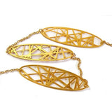 RAS Gold Plated Laser Cut Crossroad Geometric Necklace 40" Long 3556 - ILoveThatGift