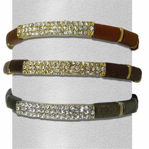 Textured Pave Stretch Bar Bracelet Shades of Gray Pink Or Brown by Funky Junque - ILoveThatGift