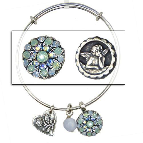 Mariana Guardian Angel Crystal Pendant Charm Bangle Bracelet 7171 Pacific Opal - ILoveThatGift