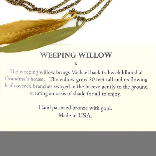 Weeping Willow Double Leaf Pendant Necklace by Michael Michaud 8945 - ILoveThatGift