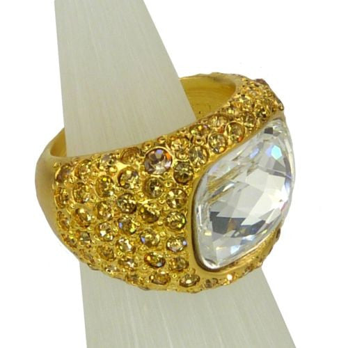 Kenneth Jay Lane Pave Crystal Ring Gold KJL - ILoveThatGift