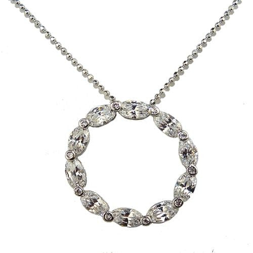 Crislu Sparkle CZ Eternity 7/8" Circle Pendant with 16" Chain 2.8 cttw 9109N16CZ - ILoveThatGift
