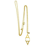 La Vie Parisienne Gold Convertible Crystal Triangle Necklace 813G Popesco - ILoveThatGift