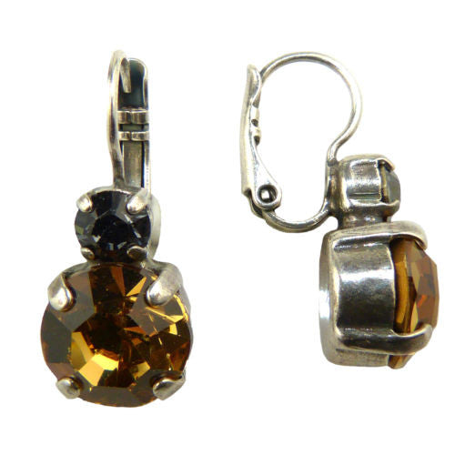 Mariana Handmade Swarovski Crystal Large Round Earrings 1037 3401 Topaz Green - ILoveThatGift