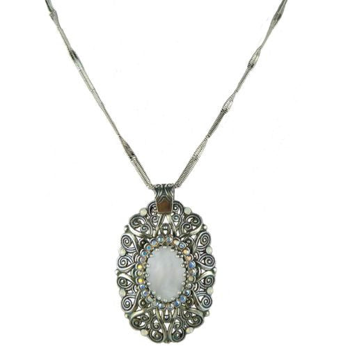 Mariana Handmade Swarovski Crystal Necklace Pendant 5047 M1201 Pearl Opal - ILoveThatGift