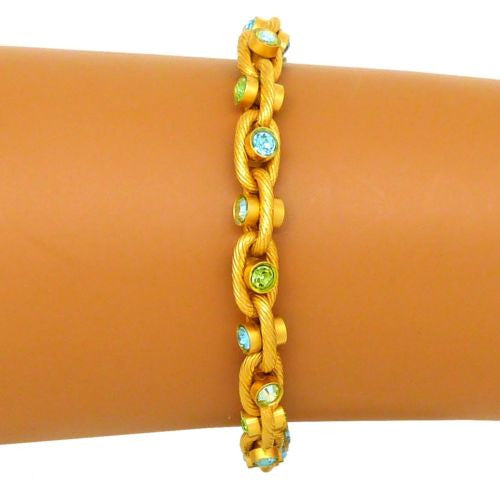 Mariana Handmade Swarovski Crystal Silver Bracelet 4427 1066 Blue Green Capriosk - ILoveThatGift