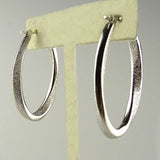 Charles Garnier Celia 35 Sterling Silver Oval Mobius Hoop Earrings Rhodium Const - ILoveThatGift