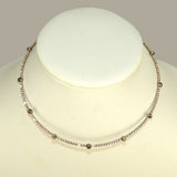 One Row Crystal Encrusted Choker Collar Necklace Silver Gold made fr Swarovski - ILoveThatGift