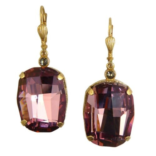 La Vie Parisienne Gold Vintage Rose Large Swarovski Earrings 6546G Catherine Pop - ILoveThatGift