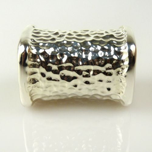Simon Sebbag Hammered Squared Sterling Silver Slide Bead 209 for Leather Necklace - ILoveThatGift