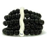 Simon Sebbag Sterling Silver 5 Strand Black Onyx Stretch Cuff Bead Bracelet B113BO - ILoveThatGift