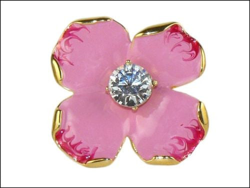 Kenneth Jay Lane KJL Indian Pink Enamel Flower Ring - ILoveThatGift