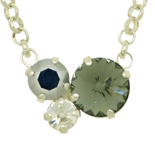 Handmade Silver Swarovski Triple Stone Gem Necklace - ILoveThatGift