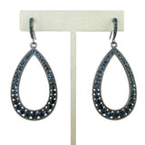Large Rhinestone Crystal Earrings Blue Silver or Gold  Funky Junque - ILoveThatGift