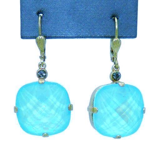 La Vie Parisienne Earrings Swarovski Crystal Popesco 6575G Blue Lagoon Extra Large - ILoveThatGift