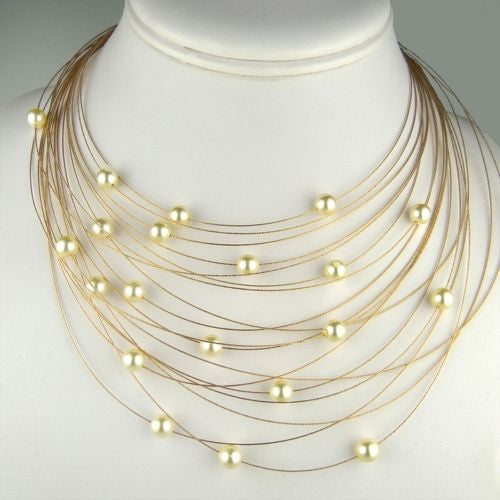 Seasonal Whispers Necklace Rose Gold White Pearls 8256 - ILoveThatGift
