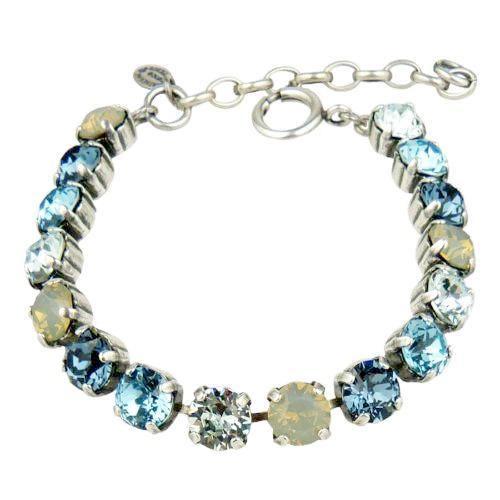 La Vie Parisienne Swarovski Silver Bracelet White Opal Teal Midnight Blue 1652B - ILoveThatGift