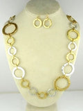 New Matte Silver & Gold Circles Necklace & Earring Set by Liza Kim - ILoveThatGift