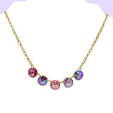 Handmade 5 Swarovski Crystal Pendant Necklace Flamingo Pink - ILoveThatGift