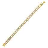 Rectangular Tennis Bracelet Gold made from Swarovski Crystal - ILoveThatGift
