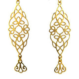 Oriental Anchor Gold Plated Lace Open Fretwork Earrings Orit Grader 808G