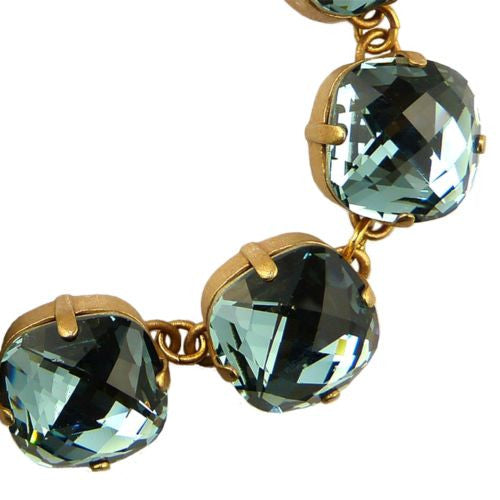 La Vie Parisienne Catherine Popesco Large Swarovski Bracelet India Sapphire Gold - ILoveThatGift