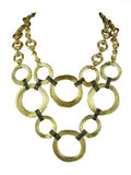 Karine Sultan 24K Gold Plated Circle Chain Bib Necklace - ILoveThatGift