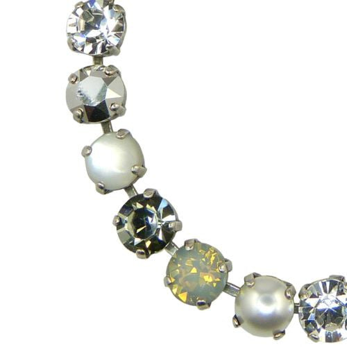 Mariana Handmade Swarovski Crystal Silver Bracelet  4252 1006 Pearl Opal Clear - ILoveThatGift