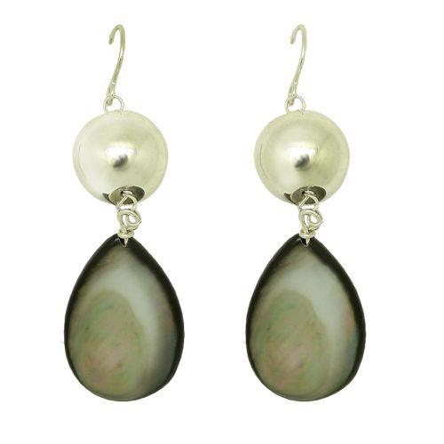 Simon Sebbag Sterling Silver Round Ball Drop Mother of Pearl Earrings  E201BMOP - ILoveThatGift