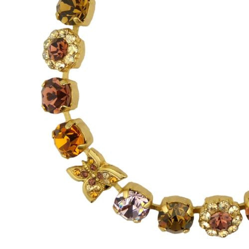Mariana Handmade Swarovski Gold Bracelet 4063 1018 Butterfly Flower Mocca Topaz - ILoveThatGift