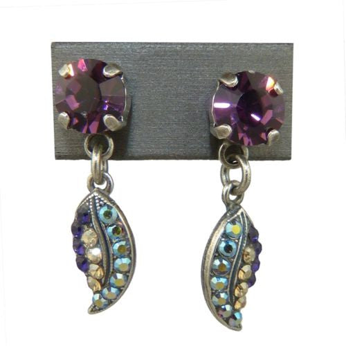 Mariana Handmade Swarovski Leaf Earrings E1143 1030 Topaz Amethyst Crystal AB - ILoveThatGift