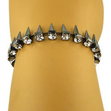 Clear Crystal Spike Hematite Bracelet  by Funky Junque - ILoveThatGift