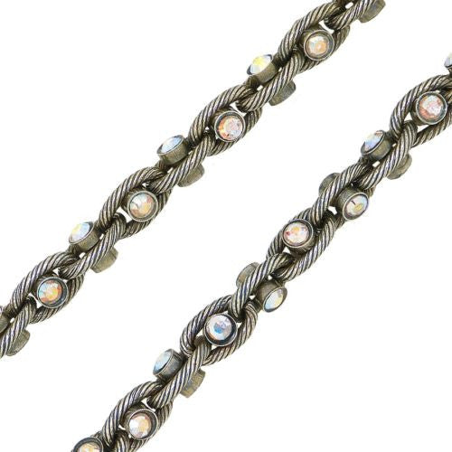 Mariana Handmade Swarovski Crystal Studded Link Necklace 3427 001AB Clear AB - ILoveThatGift