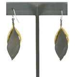 Feather Gold and Gunmetal Two Tone Wire Earrings by Michael Michaud 3134 - ILoveThatGift