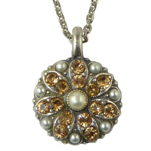 Mariana Guardian Angel Crystal Pendant Silver Necklace M48246 Pearl Citrine - ILoveThatGift