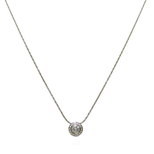 B.Tiff Swarovski 1 Ct CZ Stainless Steel Pendant Smaller CZ Surround 18" Chain - ILoveThatGift