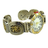 Brighton Bay Geneva Silver Gold 15150 Watch Bracelet Cable Swirled Cuff - ILoveThatGift