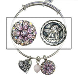Mariana Guardian Angel Crystal Charm Bangle Bracelet 319 Rose Peach AB Swarovski
