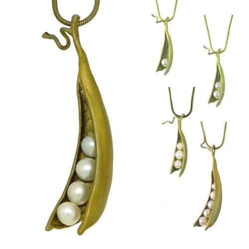 Peas in a Pod Green MIchael Michaud Necklace One Two Three Four Five - ILoveThatGift