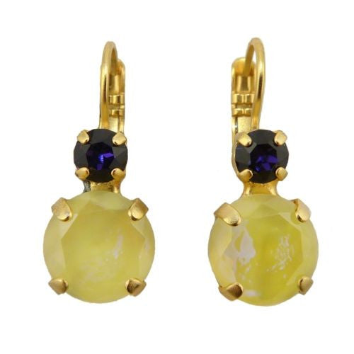 Mariana Handmade Swarovski Large Round Earrings 1037 1032 Gold Yellow Purple - ILoveThatGift