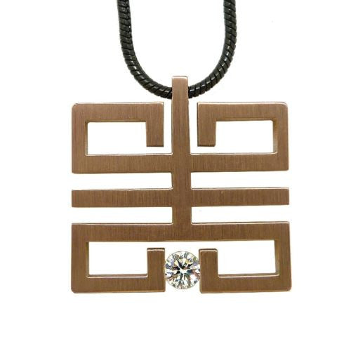 B.Tiff Felico Pendant Rose Gold Surgical Stainless Steel Tension .30ct CZ Cut - ILoveThatGift