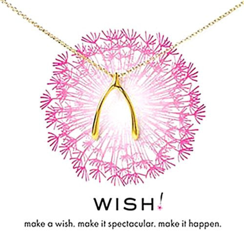 Dogeared Big Wishbone Necklace 18" Gold Dipped - ILoveThatGift