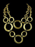 Karine Sultan 24K Gold Plated Circle Chain Bib Necklace - ILoveThatGift