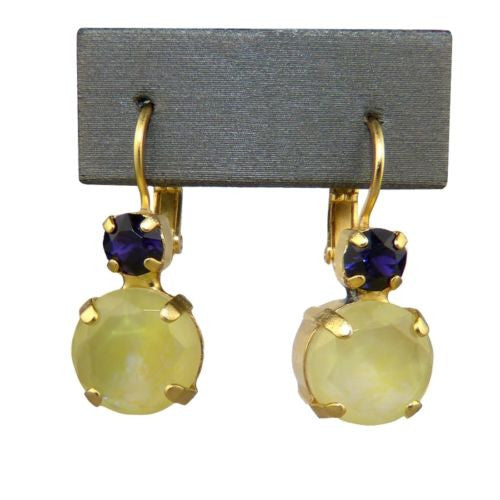 Mariana Handmade Swarovski Large Round Earrings 1037 1032 Gold Yellow Purple - ILoveThatGift