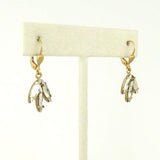 La Vie Parisienne Gold Leaf Triple Crystal Swarovski Earrings 4905G Catherine Popesco - ILoveThatGift