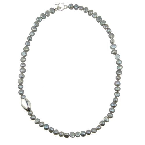 Simon Sebbag Sterling Silver Gray Pearl Beads Toggle Clasp Necklace 24 inches NB102GP24 - ILoveThatGift
